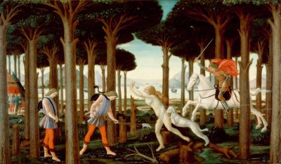 The Story of Nastagio degli Honesti I by Sandro Botticelli